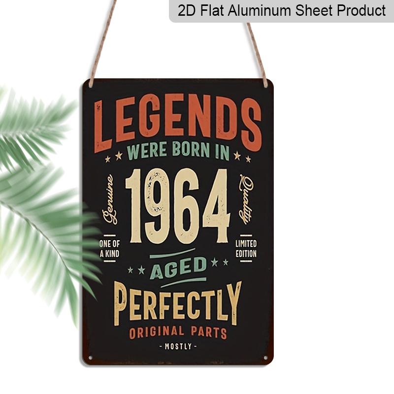 

2D Flat 1pc 1964 Birth Year Limited Edition Replica - Retro Metal Wall Plaque, Vintage 8x12 Inch Aluminium Sign Suitable for Living Room &, Nostalgic 20*30cm