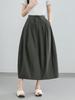 Xin Ge 2025 High-Waisted Lantern Midi Skirt - Women's Versatile Summer Over-the-Knee Fashion