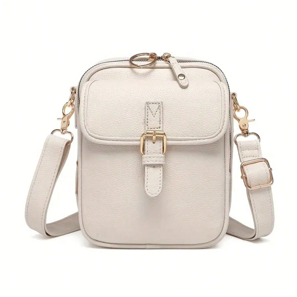 Sac Bandoulière Messenger Cuir Rétro Décontracté Universel Messenger Bandoulière Pochette Sac pour Téléphone Portable white multicolore