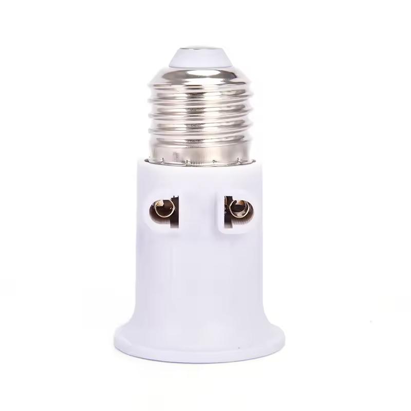1 PCS AC100-240V 4A PBT Fireproof E27 Bulb Adapter Lamp Holder Base Socket with EU Plug White and Black Bulb Holder