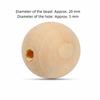 50pcs with Hole Round Wooden Beads 20mm Size Unpainted Wood Beads Wood Beads  DIY Jewelry Making
