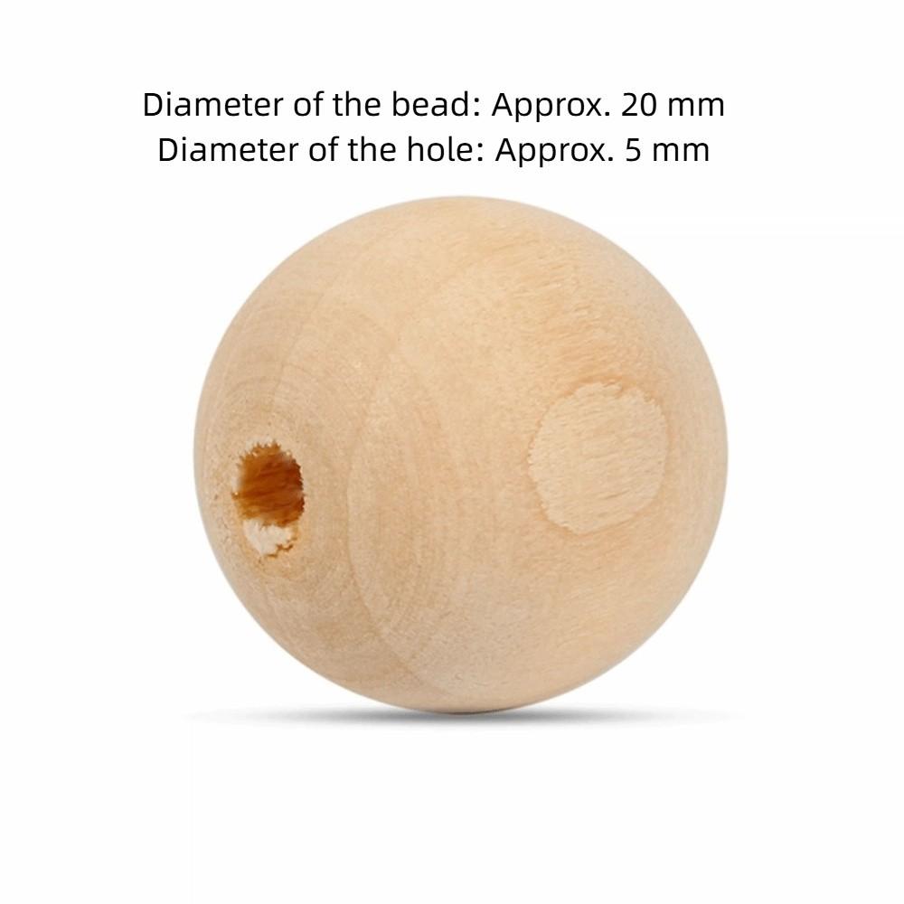 50pcs with Hole Round Wooden Beads 20mm Size Unpainted Wood Beads Wood Beads  DIY Jewelry Making