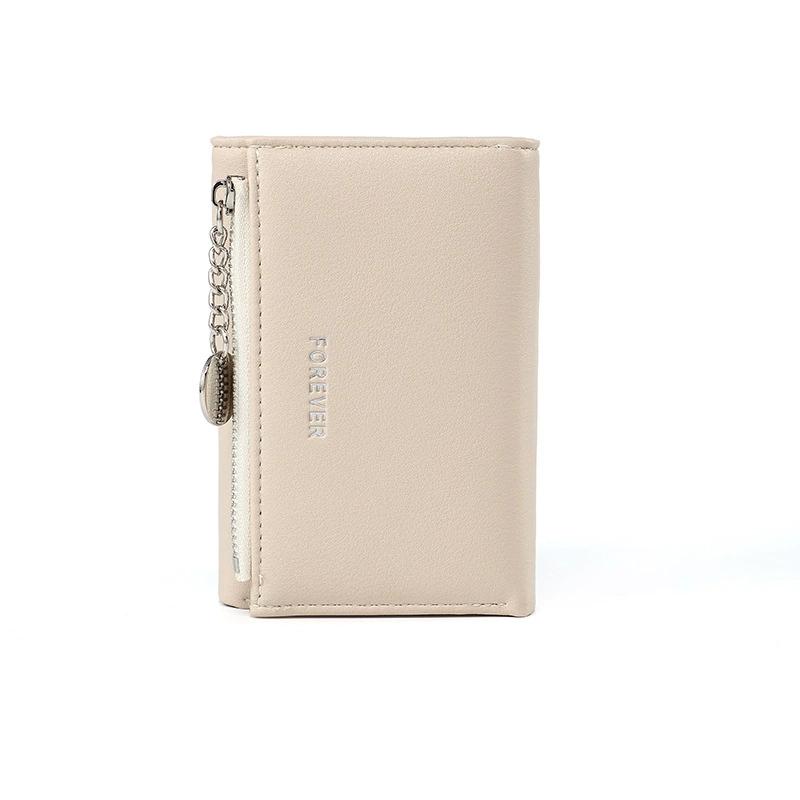 Chain Women Wallet 3 Folding Purse Leather Women Wallets Clutch Cards Holders Zipper Small Coin Pocket