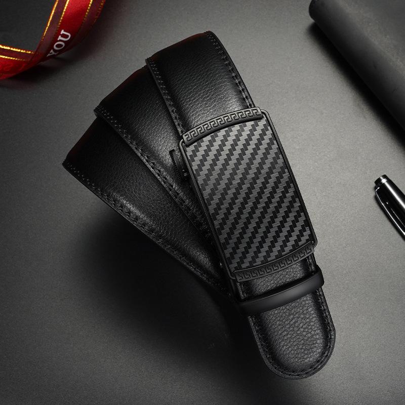 New Belt Men's Belt Automatic Buckle Cowhide Trousers Belt Business Casual Young and Middle Aged Genuine Leather Belt Men