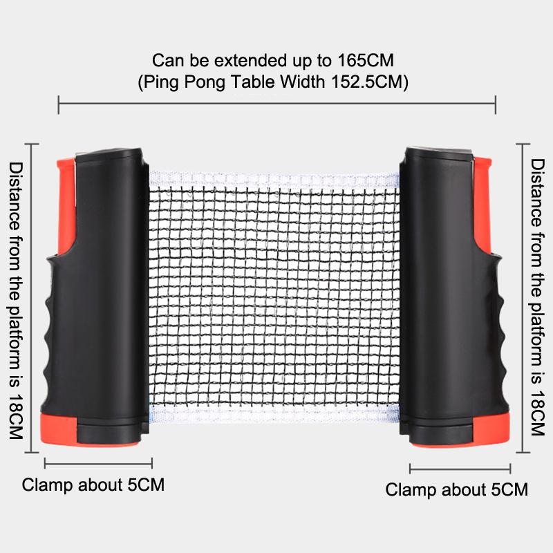 Přenosný stolní tenis Kryt sítě Měřidlo Výsuvný set na stolní tenis Záchytné stojany Nastavitelné nářadí Venkovní domácí sporty klip na