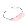 Handmade Silver Copper Wire Winding Natural Crystal Hexagonal Prism Bracelet Bracelet Bracelet Rough Stone Crystal Bracelet B2
