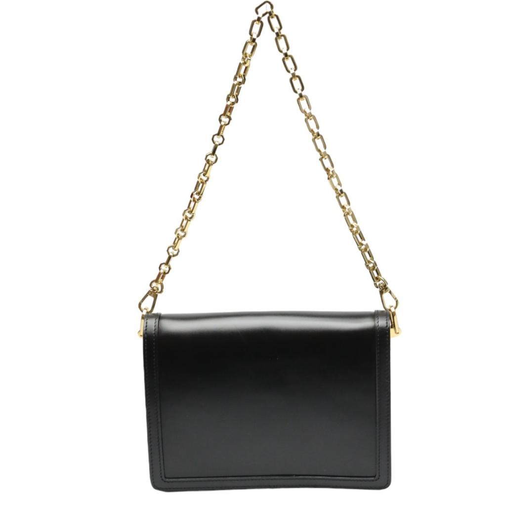 Louis Vuitton LV Lock Chain Shoulder Bag Calfskin Noir Women M55821 Used