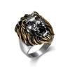 Ring Personalized Retro Ring Gold Lion Head Men's Ring Domineering Hip-hop Lion Head Ring