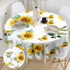 Independence Day Flower Wreath Waterproof Rectangular Tablecloth Red Blue Flower Star USA Flag Tables Cover for Dinner Kitchen