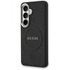 Guess Saffiano Peony Embossed Ring MagSafe case for Samsung Galaxy S26 black