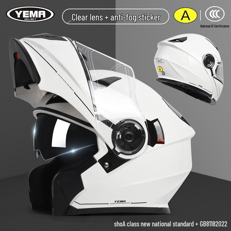 Wild Horse 3C Certified Motorcycle Helmet, Winter Anti-Fog Full Face, All-Season Flip-Up with Double Visor for Men & Women.