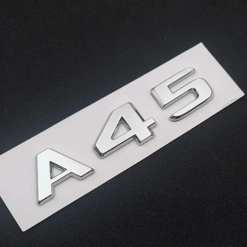 FUP1  ABS Chrome For Mercedes A 35 45 AMG W177 W176 A35 A45 A45S TURBO 4MATIC Car Trunk Letters Emblem Badge Logo Stickers Accessories