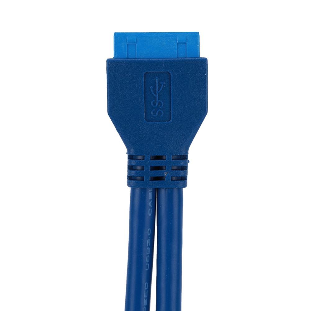 5Gbps USB3.0 19PIN To 2AF Cable Panel Mount with Screw Hole Motherboard Mount Adapter USB3.0 Expansion Cable Motherboard Header