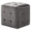 Footstool Set 2 Pcs Grey 30 X 30 X 30 Cm Velvet Fabric