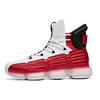 Cushioning Slip Resistant Abrasion Resistant High Top Basketball Shoes Men's White Red 91941160-7