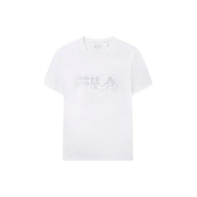 Fila Weiß Special Series American Retro Letter Logo Print Einfaches Sportliches Lässiges Rundhals Kurzarm T-Shirt Herren Oberteile F11M317101FWT
