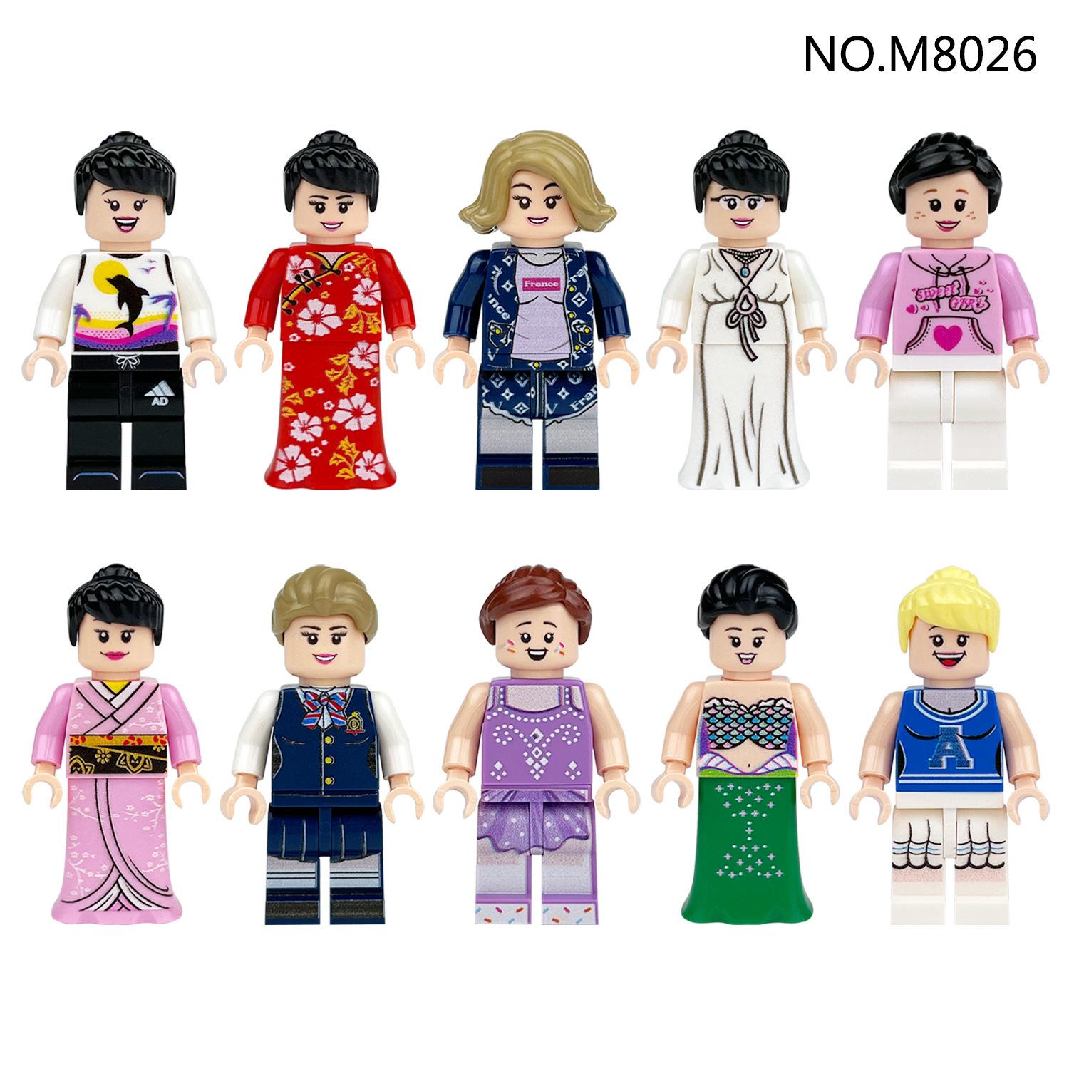 

10 Девочек 8026 Девочек Дети Мелкие Частицы Собранные Строительные Блоки Игрушки Школьная Форма Ципао Свадебная Юбка