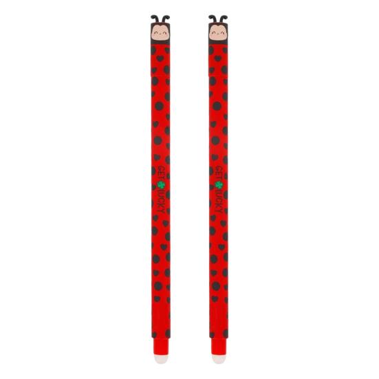 Penna Gel Cancellabile con Gomma Riutilizzabile Design Carino Coccinella Portafortuna Penna Scrittura Fluida Penna Cancellazione Pulita per Scuola Ufficio