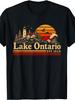 Unisex T-shirt Lake Ontario Est 1615 Retro Sunset Vintage Great Lakes T-Shirt