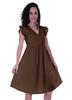 Moomaya Schiffli Dress Frill Sleeve W  V-neck Casual Relaxed Summer Garden