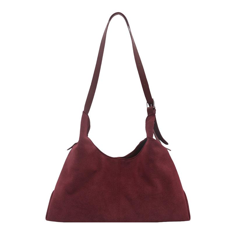 Premium Suede Retro Shoulder Armpit Bag Women's Fashion Versatile Commuter Large Capacity Messenger Tote Bag
