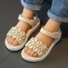 New Summer Fashion Beading Decoration Sandal For Aged 3-7 Girls Children Slippers Soft Non-slip Seabeach Flip Flops Kids Shoes