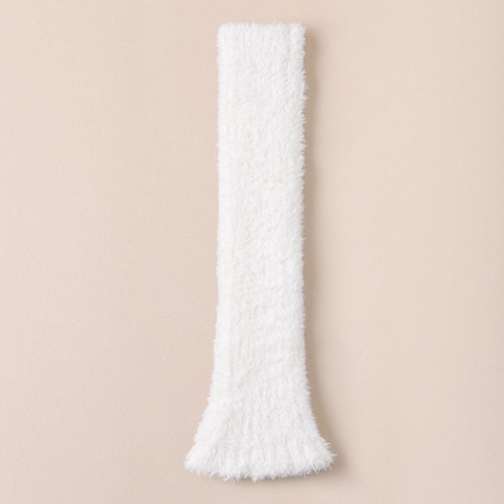 

Защита коленей Носки с длинным ворсом Вязаные гетры Новые бархатные носки для зимы белый