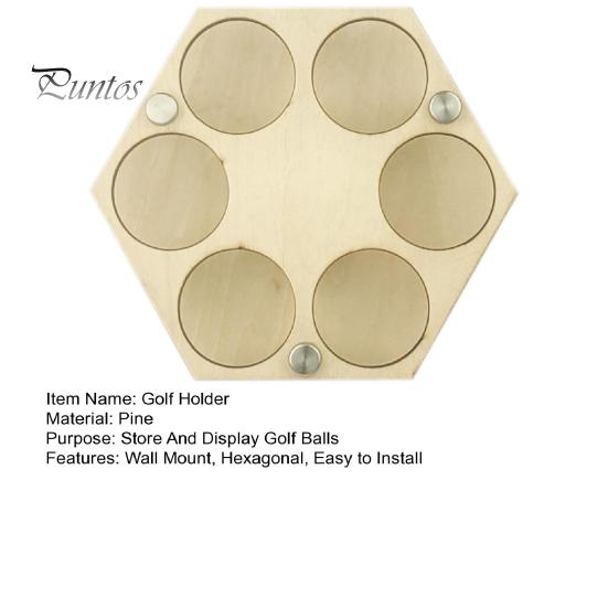 Wall Mount Golf Ball Holder Honeycomb Display Wooden Hexagonal Show Collector Stand Rack Decoration Enthusiasts Gift Easy to Install