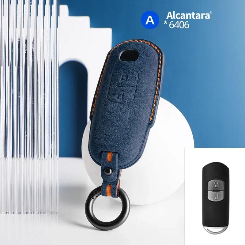 Interior Mouldings Alcantara Car Key Smart Remote Case Cover Shell For Mazda 2 3 6 Cx3 Cx5 Cx7 Cx9 Mx5 2 Buttons Keychain Access