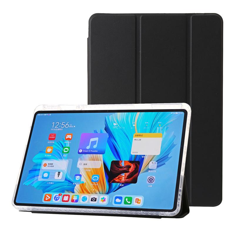 Luxury Transparent Flip Leather Tablet Case for Huawei MatePad 11.5 S 11.5S Case with Pen Holder Acrylic Clear Back Tablet Shockproof Protect Cover