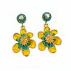 Female Antique Flower Round Light Luxury High-end Earrings