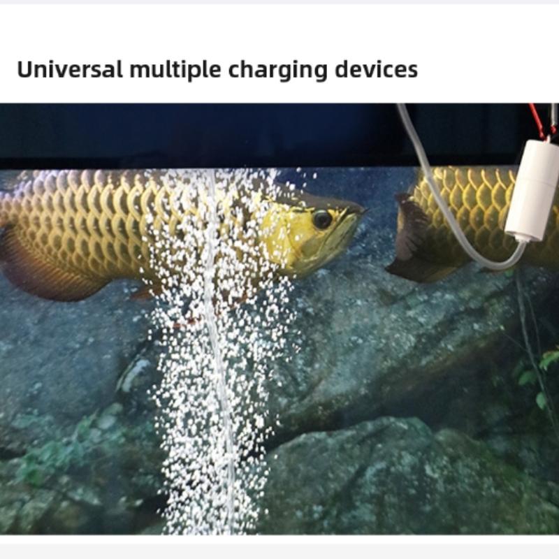 Sauerstoffpumpe für Aquarien, leiser Sauerstoffgenerator, kleine Sauerstoffpumpe, tragbare Mini-USB-Aufladung, Aquaristikzubehör