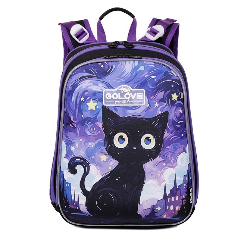 24Golove Brand Primary School Students International Schoolbag 1-2-3 3D Three-Dimensional Schoolbag Trend Blue cat