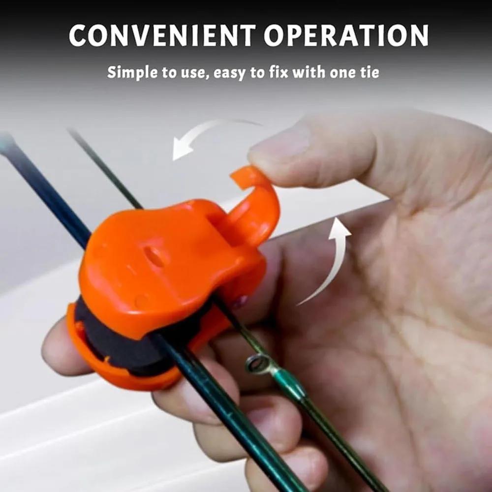 Portable Quick-Attach Fishing Rod Clip Fishing Rod Holder Ball Straps Lightweight Fishing Tackle Ties Organizer Storage Racks Fishing Accessories