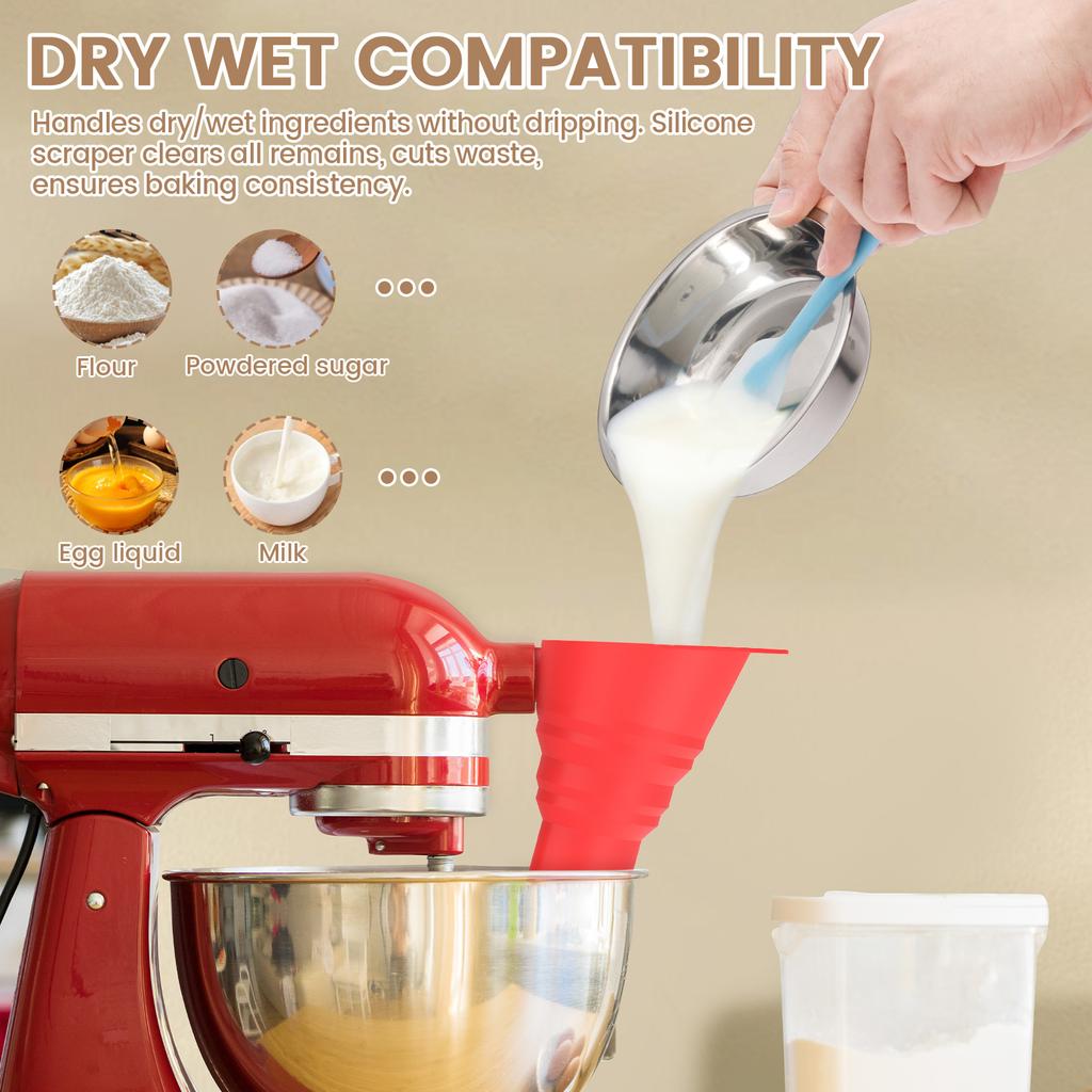 Flour Funnel Kitchen Aid Mixer Stand Mixer Attachment for Kitchen Aid Artisanal Ksm150 Tilt-Head Stand Mixer Baking Accessory