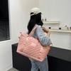 Expandable outing, large capacity, fashionable diamond lattice handbag, wet and dry separation sports fitness bag, can be set with a pull bar