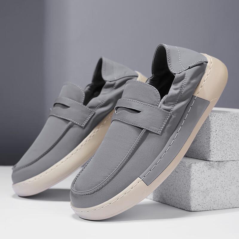 Мужские дышащие кеды-лоферы Yierkang из холста без шнурков 39