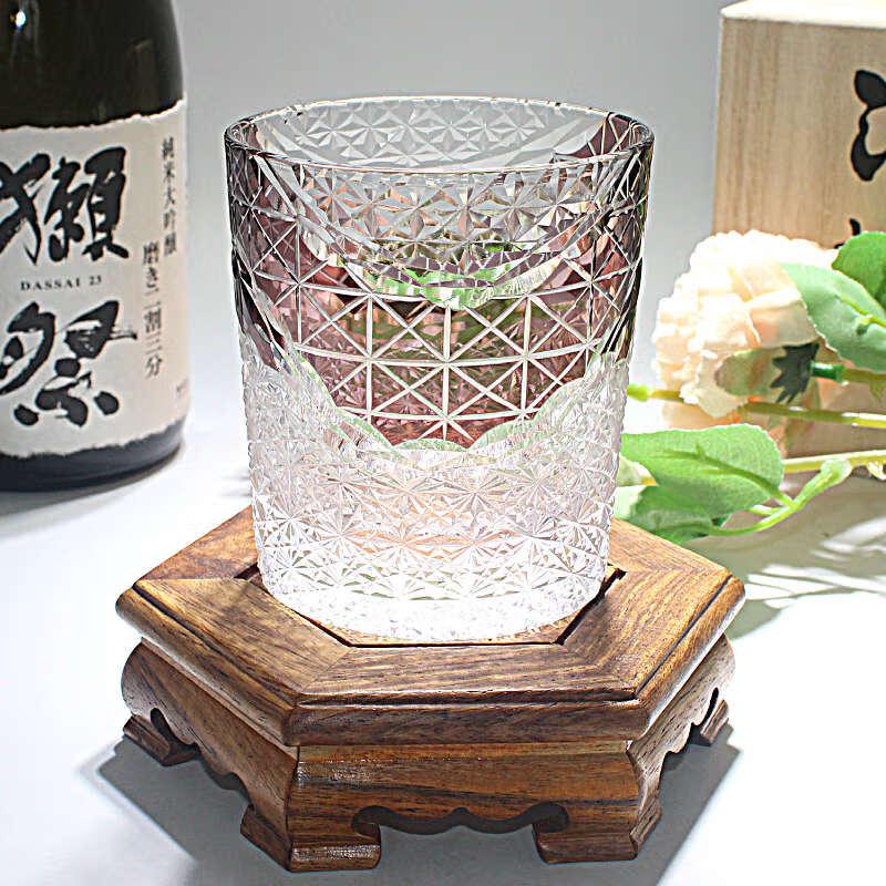 Edo Kiriko Hand-Carved Crystal Whiskey Glass