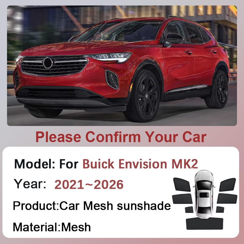 For Buick Envision MK2 2021 2022 2023 2024 2025 2026 Car Mesh Sunshades Heat Insulation Sun Visors Privacy Curtains Accessories