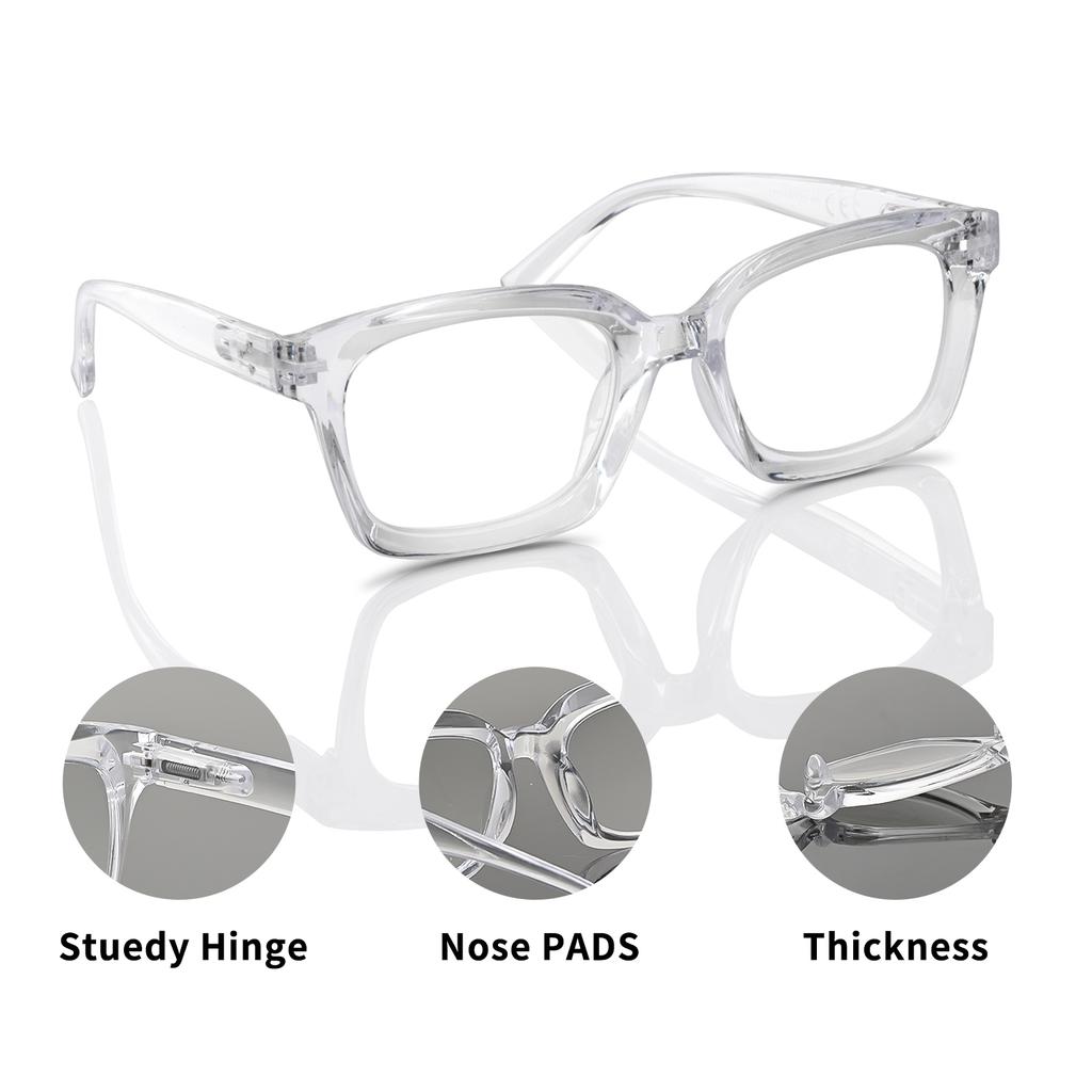 1pc Progressive Multifocal Glasses New Stylish 3-in-1 Prescription Glasses for Women (Myopia Hyperopia & Reading) +1.0 To +3.0