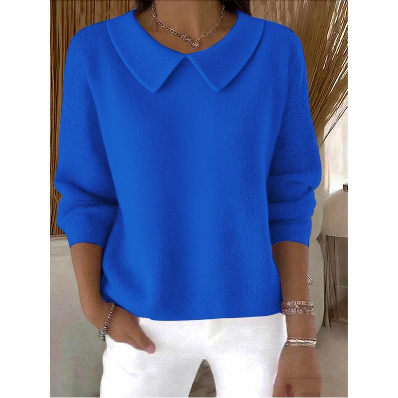 BITCED Women's Fashion Casual Solid Color Print  Long Sleeve O-Neck Blouses & Shirts
