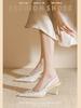 New Chinese style with skirt, sandals, high heels, women's stiletto, 2025 new pointed and versatile French style with cheongsam