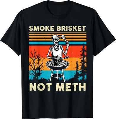 Lustiges BBQ Skelett Smoke Brisket Nicht Meth Grillmeister Geschenk Unisex T-Shirt