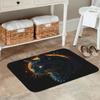1PC Mystical Blue Cat Pattern Kitchen Rug Non-Slip Door Mat Pop design Bathroom Rug Bath Mat Carpet for Home Sink Laundry Decor