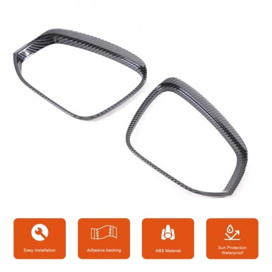Carbon Fiber ABS Rearview Mirror Rain Visor Trim For Toyota Highlander -2024