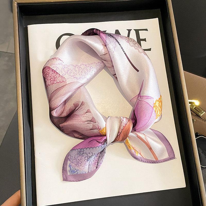 

Fashion 100% Real Pure Silk Headscarf Square Satin Scarf For Women Shawl Foulard Hijab Neckerchief Bandana Wrist Bufanda Echarpe Real Silk 53x53cm