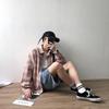 Men's Hong Kong Style Plaid Long-Sleeve Korean Shirt - Trendy Loose-Fit for Spring & Summer, Couple’s Jacket