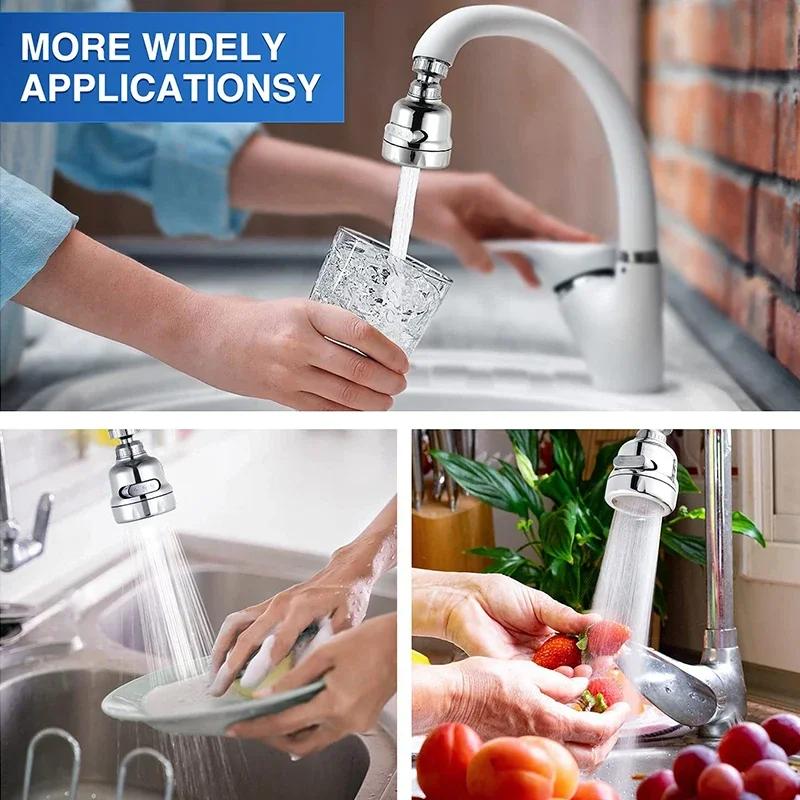 360 Degree Swivel Kitchen Faucet Aerator Adjustable Water Saving Sprayer Filter Nozzle Universal Bathroom Sink Adapter Accessory