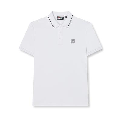 Polo de Manga Curta Tricotado da Série Heritage Camisas Masculinas Padrão-Branco F11M428119FWT