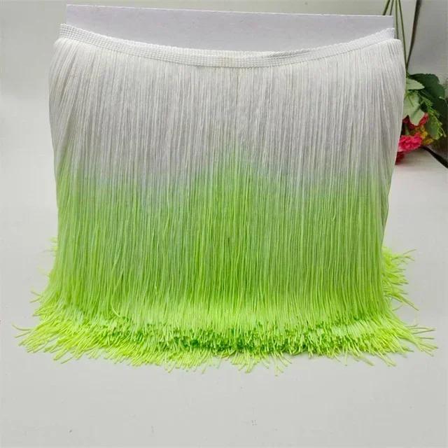 Meetee 2/3/5M 20cm Coloured Fringe Tassel Clothing Curtain Lace Trim Webbing Ribbons for Sewing Latin Dress Fabric Accessories